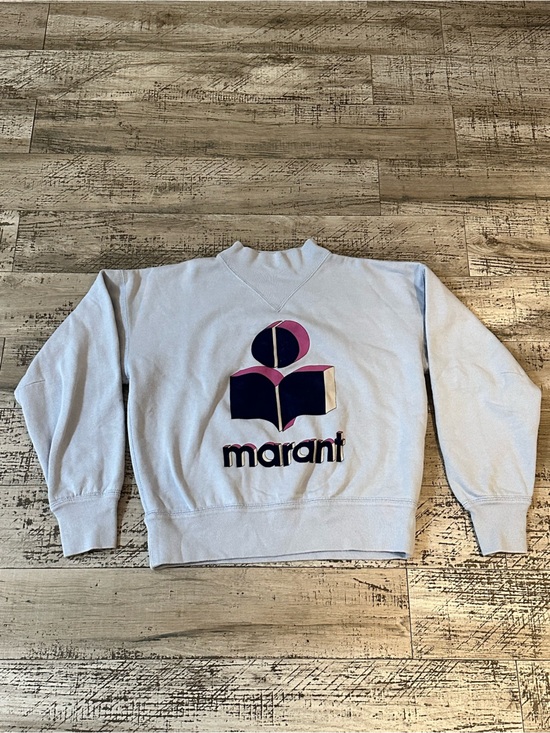 Isabel Marant Sweaters - Isabel Étoile Marant Logo Graphic Crewneck Sweatshirt – Baby Blue